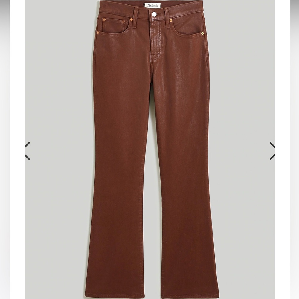 Madewell Kick Out CropMid Rise Coated Jeans Brown - Size 27